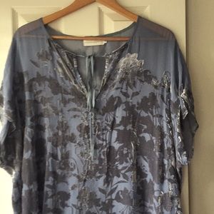 Lovely Velvet Burnout oversized Blouse.  Medium
